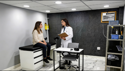 Consulta clínica completa com investigação de sintomas