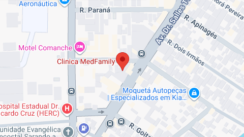 Fachada da MedFamily em Nova Iguaçu – Rua Aquidabã, 31, Moquetá